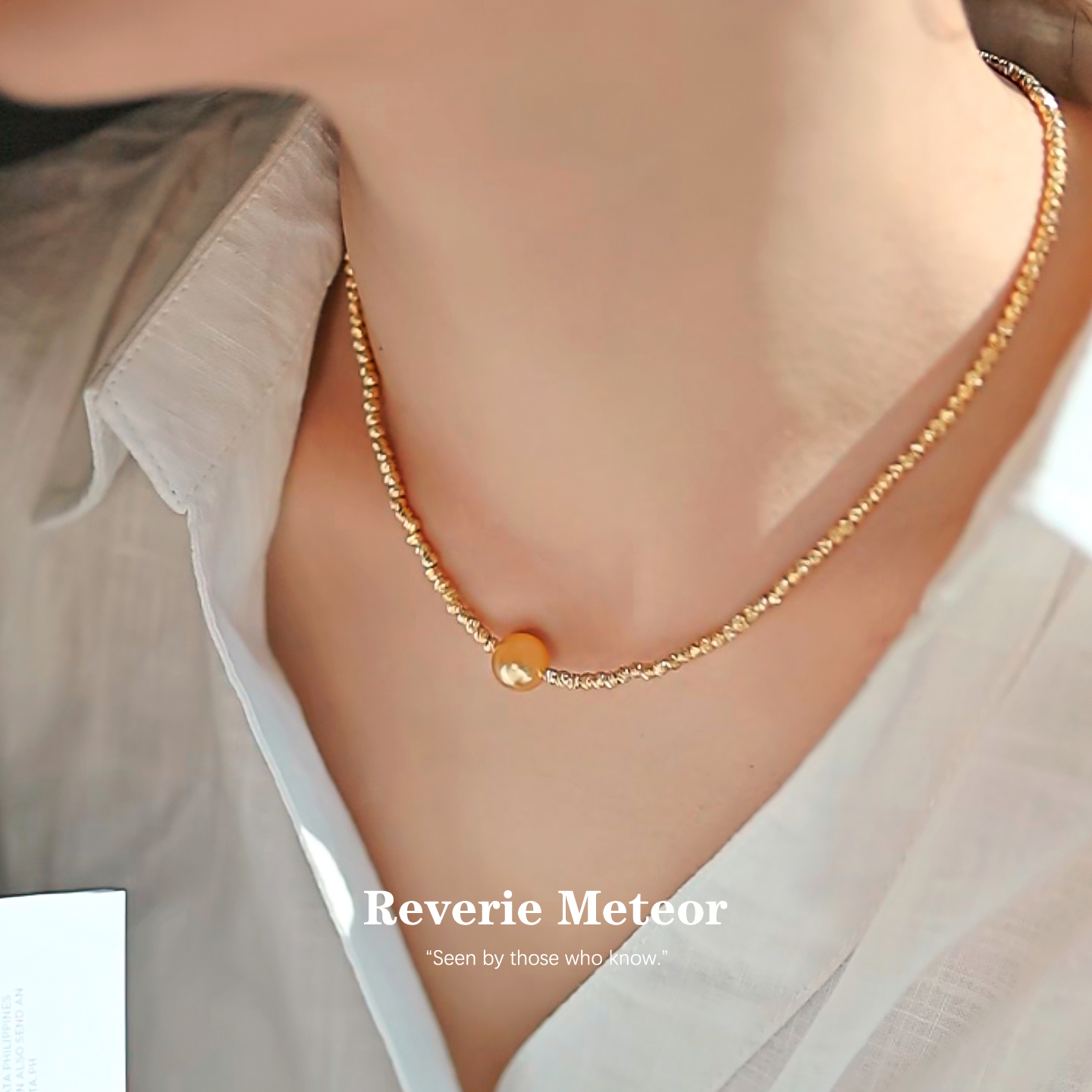 K金珍珠项链天然淡水珍珠锁骨链