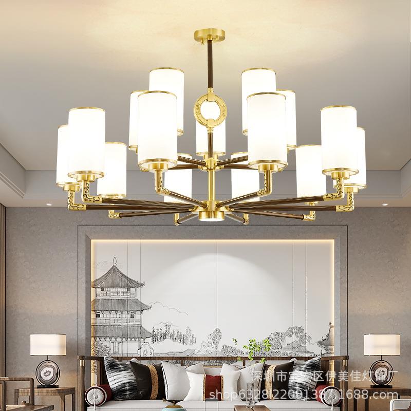 全铜吊灯新中式客厅中国风大气简约卧室灯餐厅灯现代轻奢新款灯具