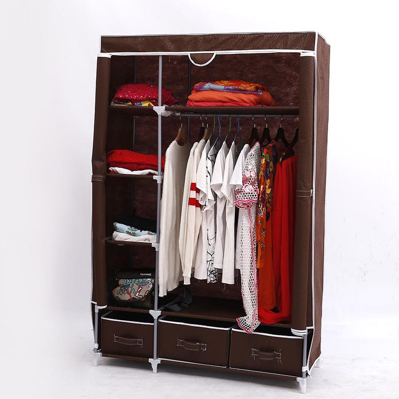 新款简约衣柜大容量布艺衣橱韩版组装加固衣柜现代抽屉简易收纳柜