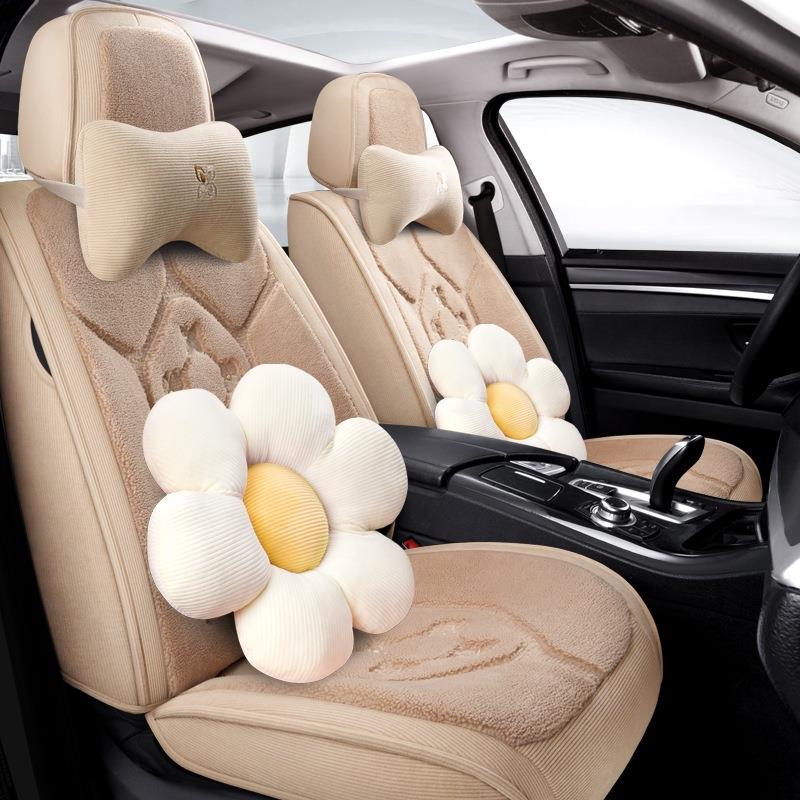 一汽红旗H5H7HS5汽车坐垫座套毛绒保暖布艺冬季保暖全包围座椅套
