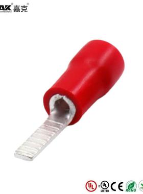 DBV1.25-10片形紫铜插头预绝缘端头冷压接线端子插片针型KST