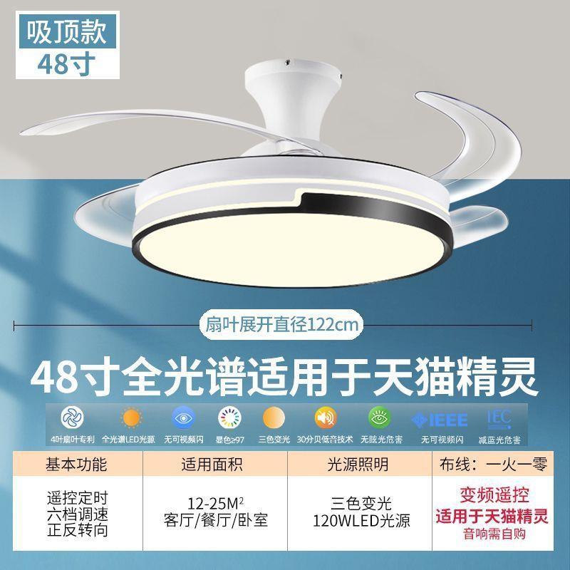 领点隐形风扇灯2024新款吊扇灯吸顶家用客厅餐厅卧室带电扇灯吊灯