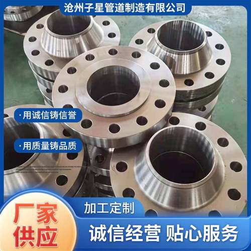 供应锻打大口径法兰盘法兰片非标304不锈钢板式平焊带颈法兰