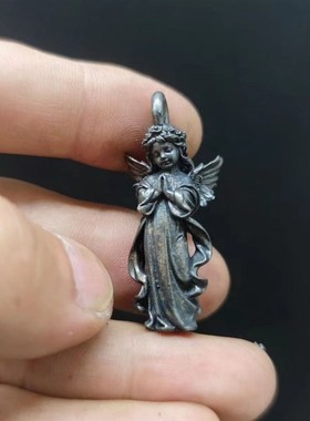 纯铜天使女孩钥匙扣挂件精致卡通汽车钥匙链圈环女士包包挂饰礼品