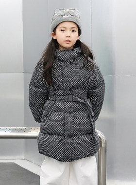 袖子可拆卸女童羽绒服中长款儿童羽绒服收腰亲子童装外套23262