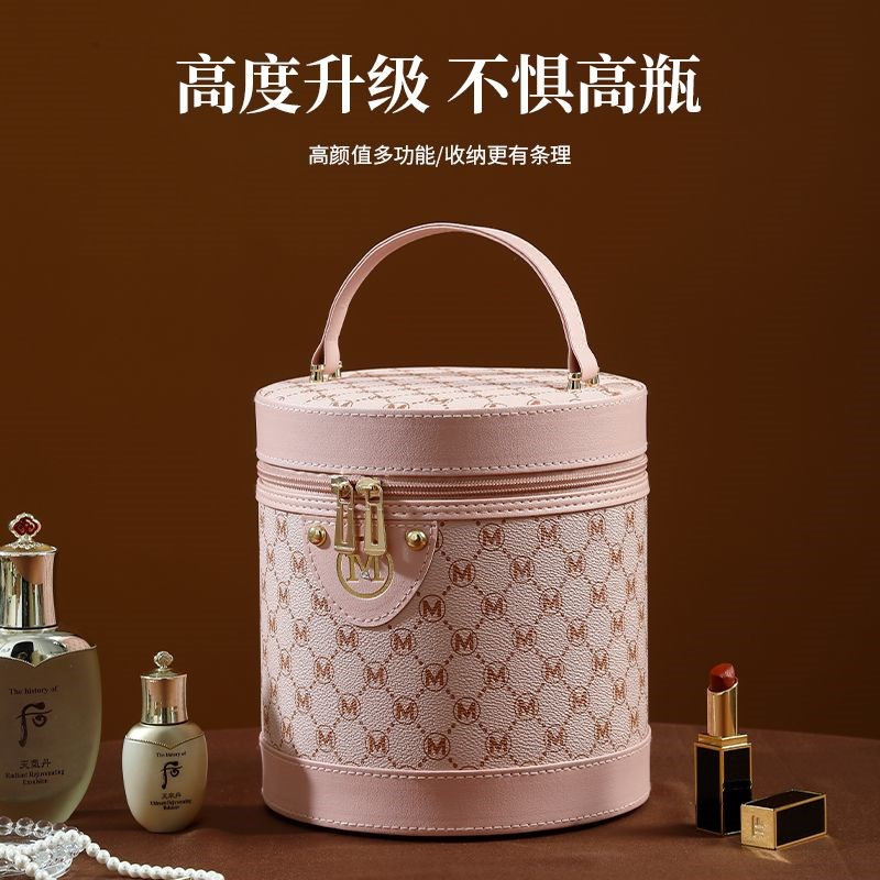 化妆包大容量化妆品盒子携式化妆箱手提带镜子高级感简约宿舍收纳