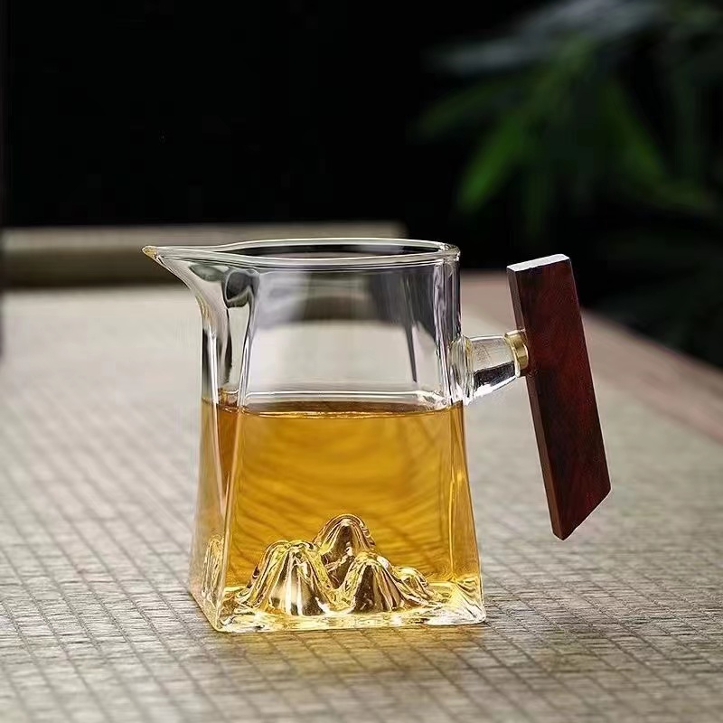 耐热玻璃公道杯茶水分离过滤网透明公杯泡茶海加厚功夫茶具分茶器