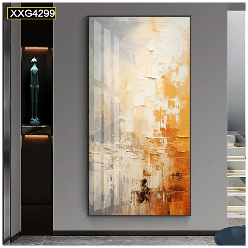 玄关入户正对门肌理挂画客厅抽象油画几何装饰画床头餐厅卧室走廊图片