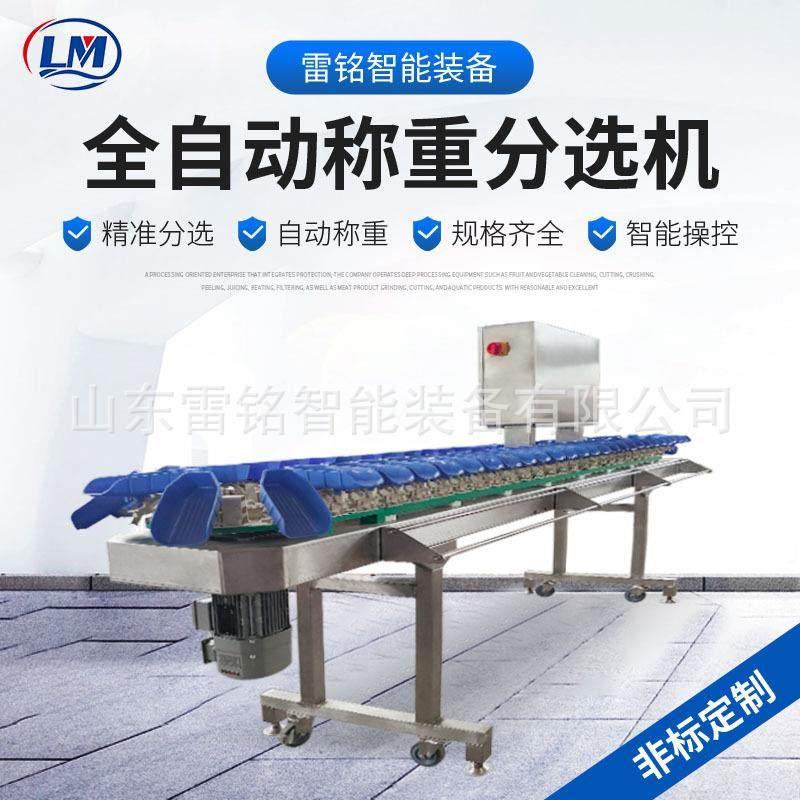 全自动称重分选设备黄桃李子苹果料盒式重量分选机鱿鱼仔分拣机