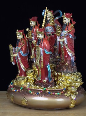 五路财神真君招财进宝聚宝盆树脂赵公明比干范蠡沈万三神像摆件