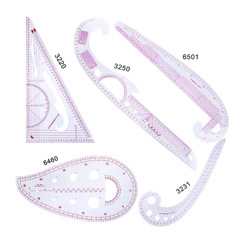 11/10/8/5/4Pcs French Curve Metric Grading Ruler Measure Dre