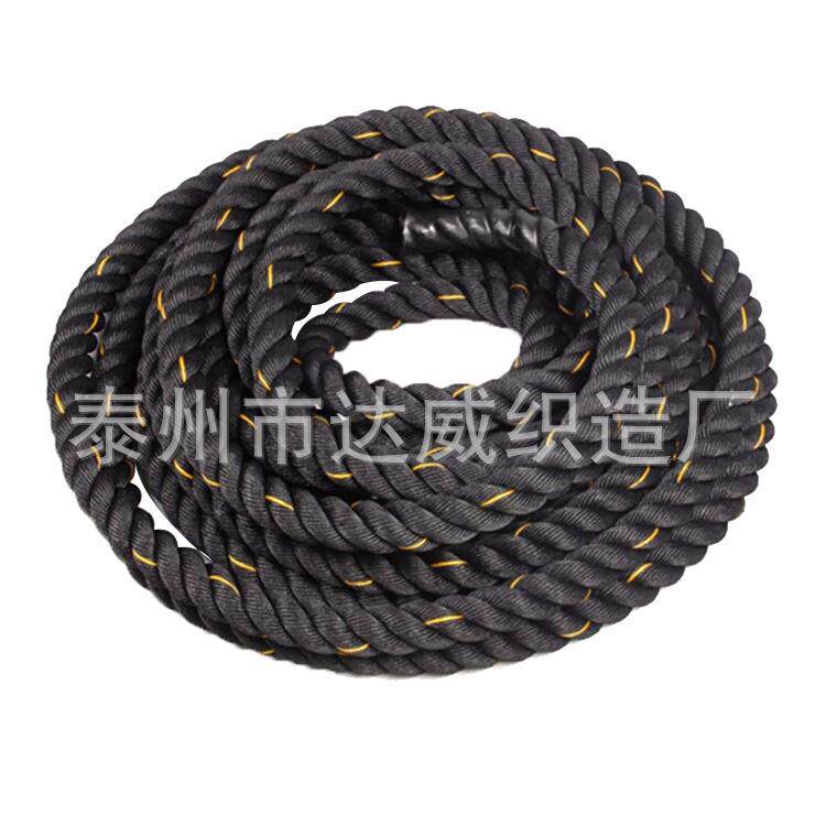 战绳ufc体能训练绳格斗绳健身粗绳大甩绳搏斗绳黑色训练绳