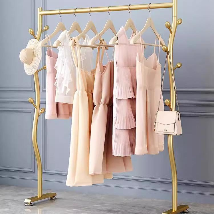 简易衣帽架落地卧室家用室内挂衣架客厅折叠阳台多功能挂包凉衣架