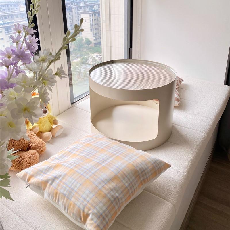 #奶油风卧室飘窗小桌子创意榻榻米矮桌小茶几北欧迷你铁艺书桌炕