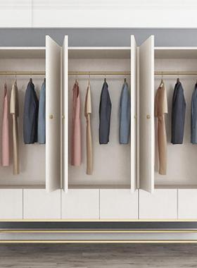 北欧我是简约白色收纳衣柜新房多开铁艺橱衣柜家用挂式衣服柜