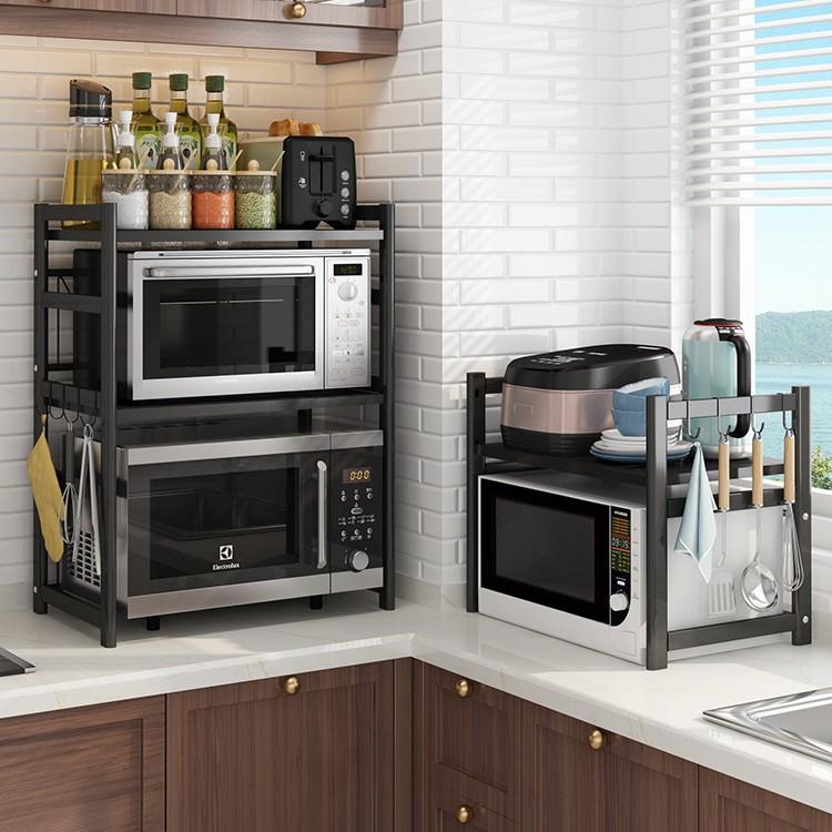 热卖厨房置物架伸缩微波炉烤箱橱柜置物架台面落地厨房收纳架