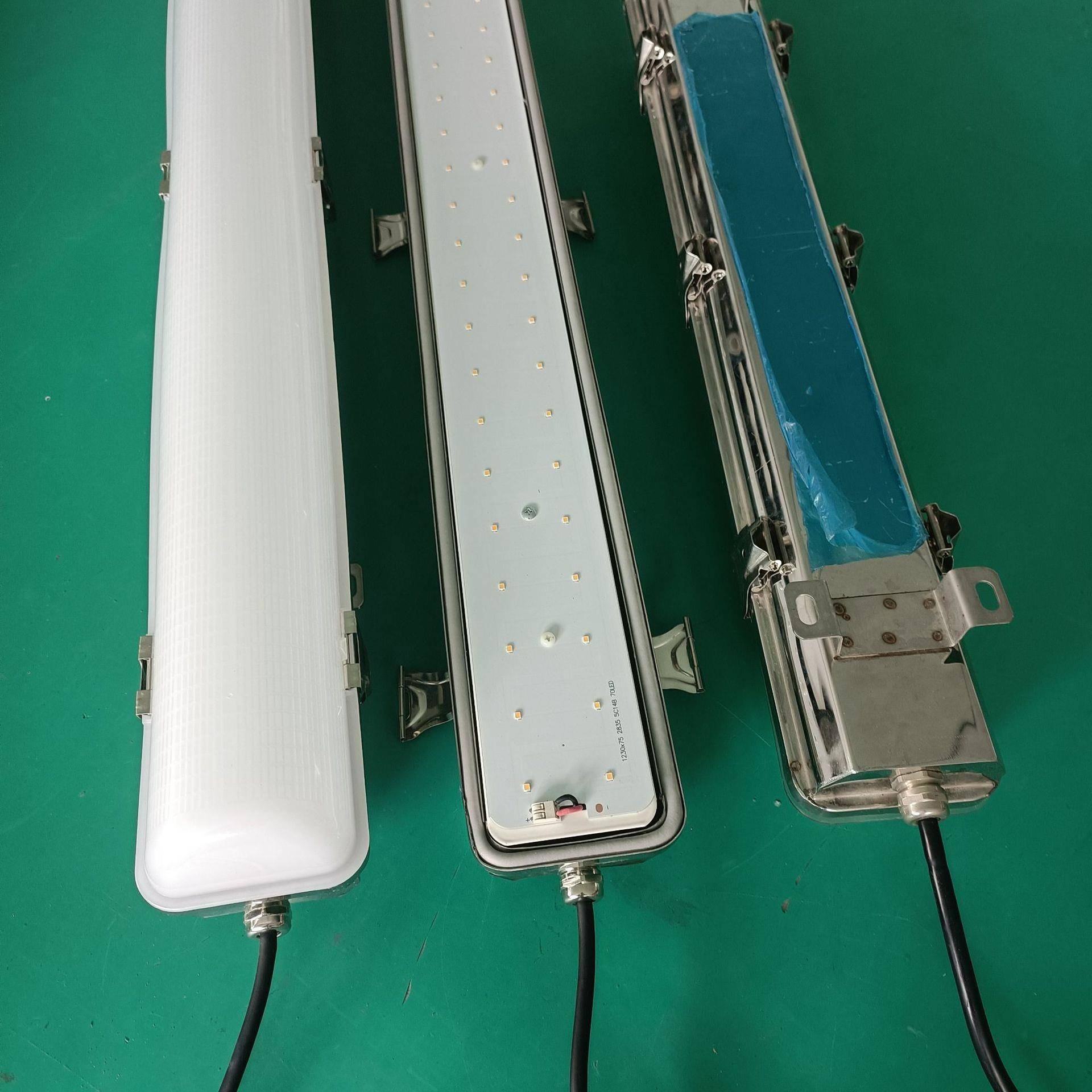 IP66防水不锈钢三防灯外壳套件船用LED舱顶灯24V带蓄电池照明灯