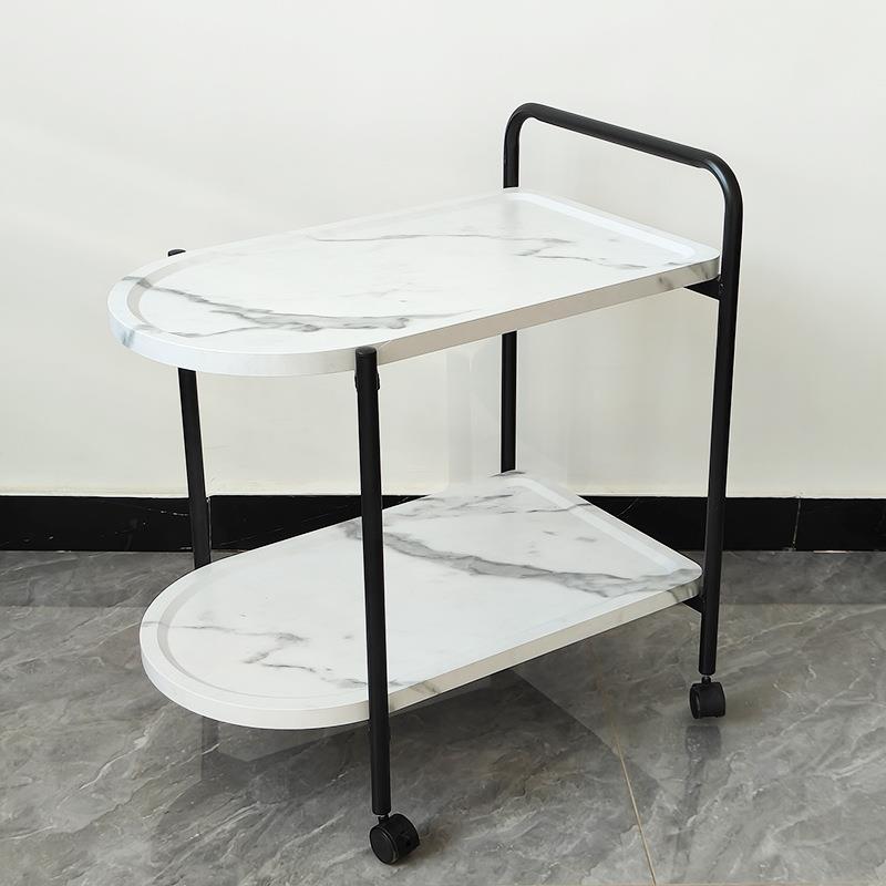 移动边几推车带滚轮桌子置物架可移动小茶几小推车双层置物架带轮