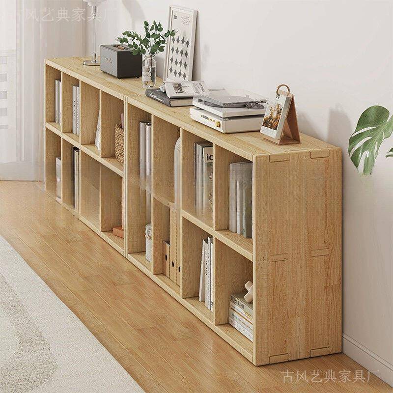 实木书架落地靠墙幼儿园收纳柜实木书柜客厅储物置物架家用柜