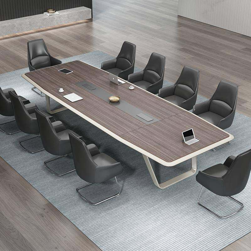 烤漆会议桌大型培训桌椅组合长条桌6-15人现代长方形会议室洽谈桌
