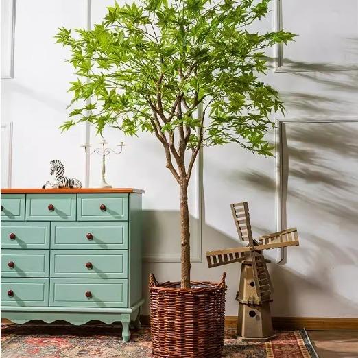 仿真红枫树假红枫树植物造景枫叶装饰盆栽客厅落地摆件仿真绿植