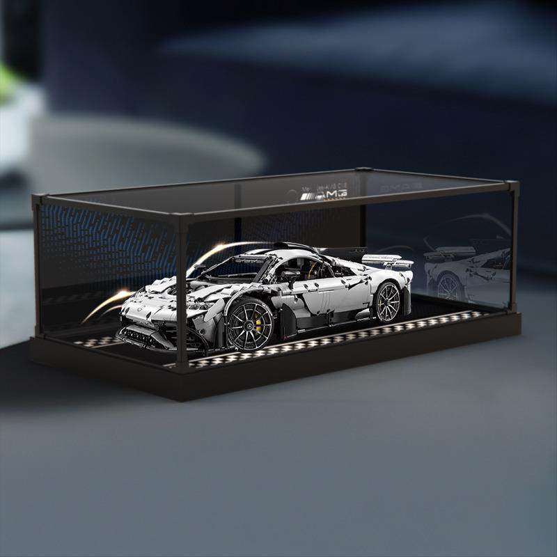 适用双鹰咔哒奔驰amgone拼装跑车合金框防尘罩亚克力透明展示盒
