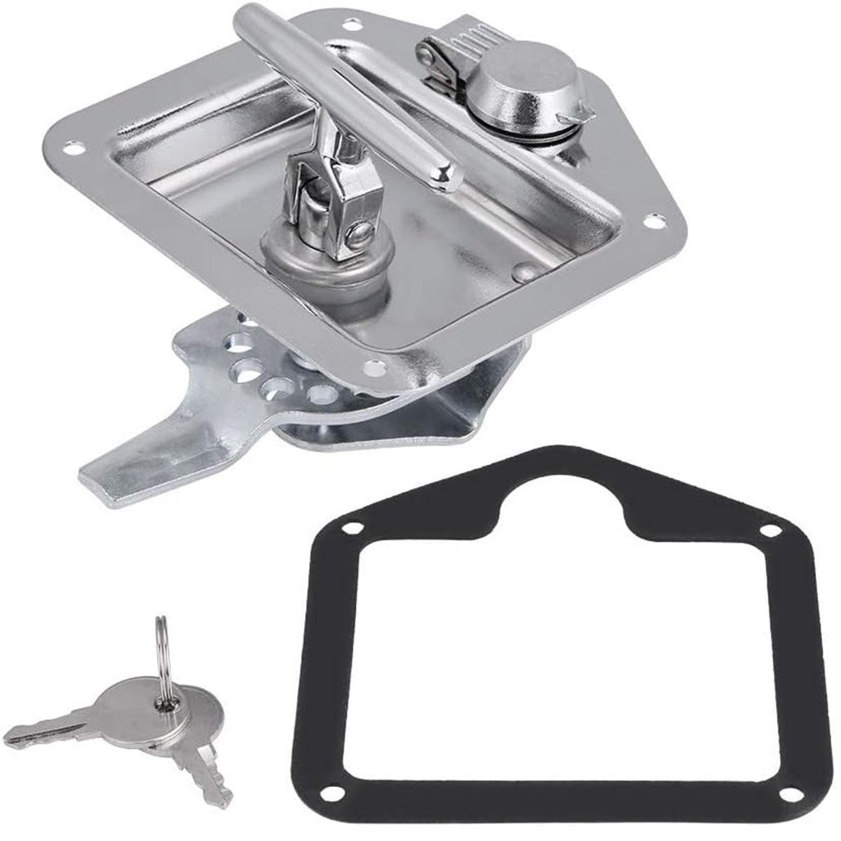 2个装卡车拖车汽车T型工具箱锁不锈钢锁拖车工具箱门锁更换带钥匙