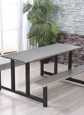 玻璃钢座椅学校学生员工食堂餐桌小餐不锈连体餐桌4人8人位