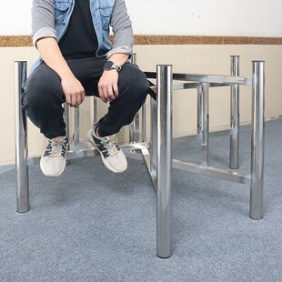 六脚加厚可折叠不锈钢1.8米2米2.2米大圆专用桌脚桌腿支架可定制