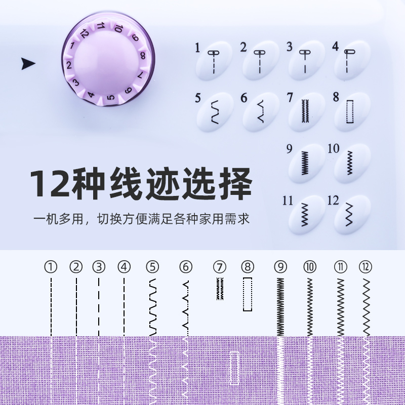 缝纫机家用便携式多功能迷你小型电动衣车台式锁边手持裁缝机神器