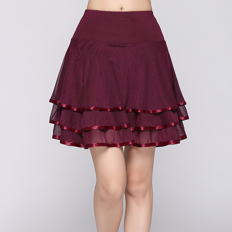 梦莎广场舞服装夏季网纱短裙成人女演出表演服拉丁舞裙子时尚新款