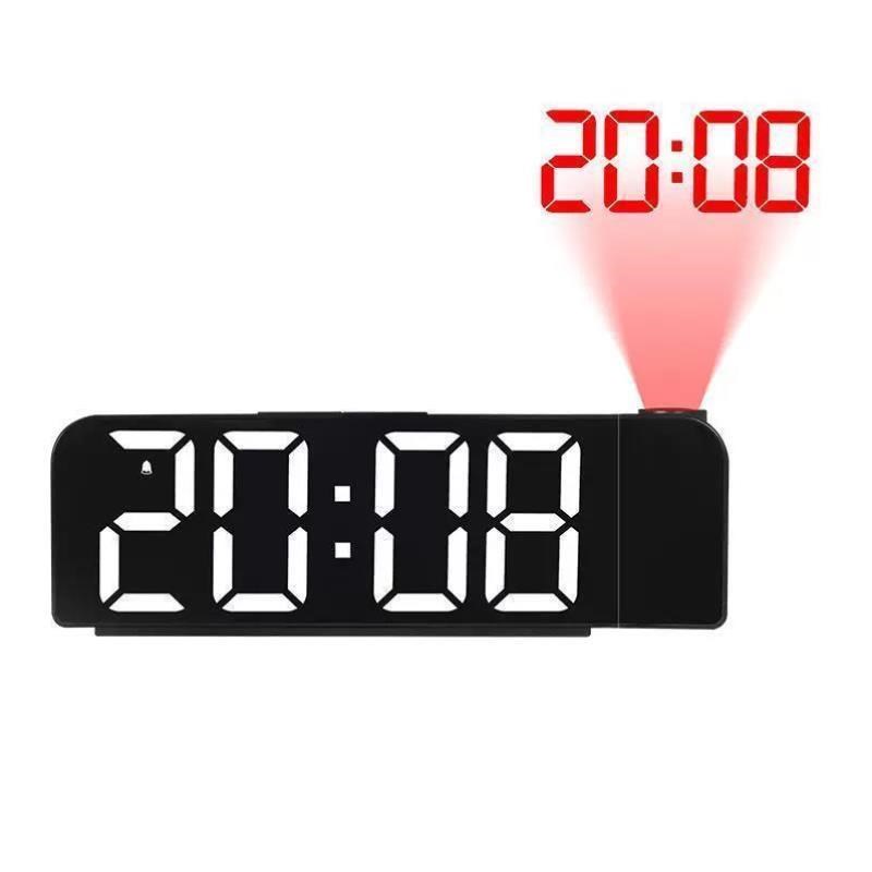 新款多功能简约投影闹钟桌面夜光时钟智能投射钟床头静音电子钟表