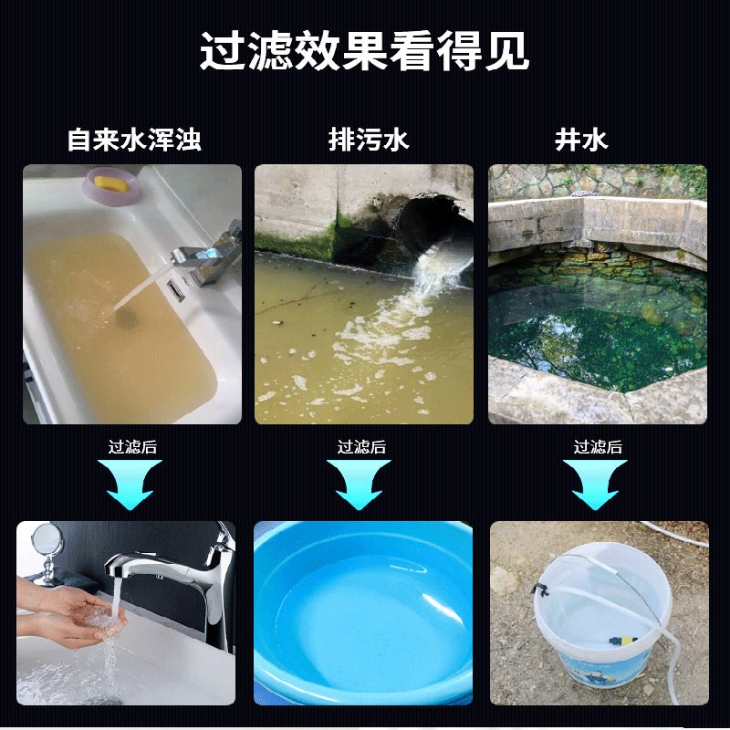 PVDF不锈钢超滤净水器全屋中央自来水井水黄泥水过滤机器家用厨房