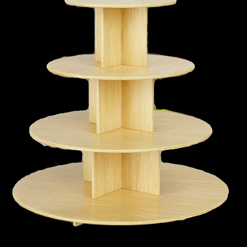 木质礼品超市货架货架架粮油展示柜中岛柜展示架多层圆形展台展柜