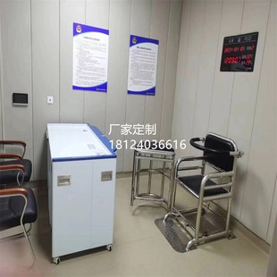 生产研判桌办公案区钢制烤漆蓝白颜色审讯桌询问台采集信息桌