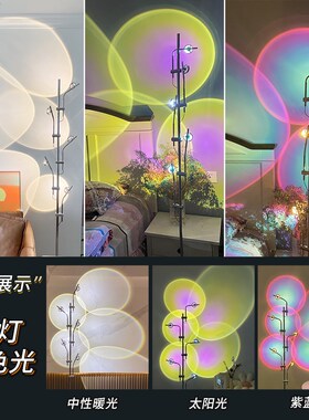 客厅光影灯意大利落地灯网红日落灯美容院直播背景氛围夕阳落日灯
