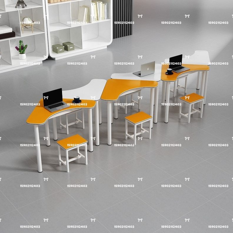 椅团体学生教室拼接实儿童美术活动讨论桌椅移动桌子桌训培训课桌