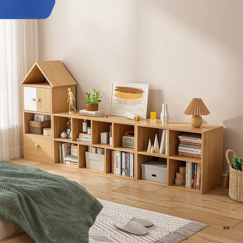 儿童书柜落地置物架自由组合书架简易绘本架家用儿童房玩具收