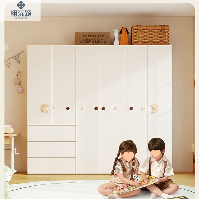 规格实木欧松板儿童衣柜家用卧室收纳柜小户型推拉门落地柜储物柜