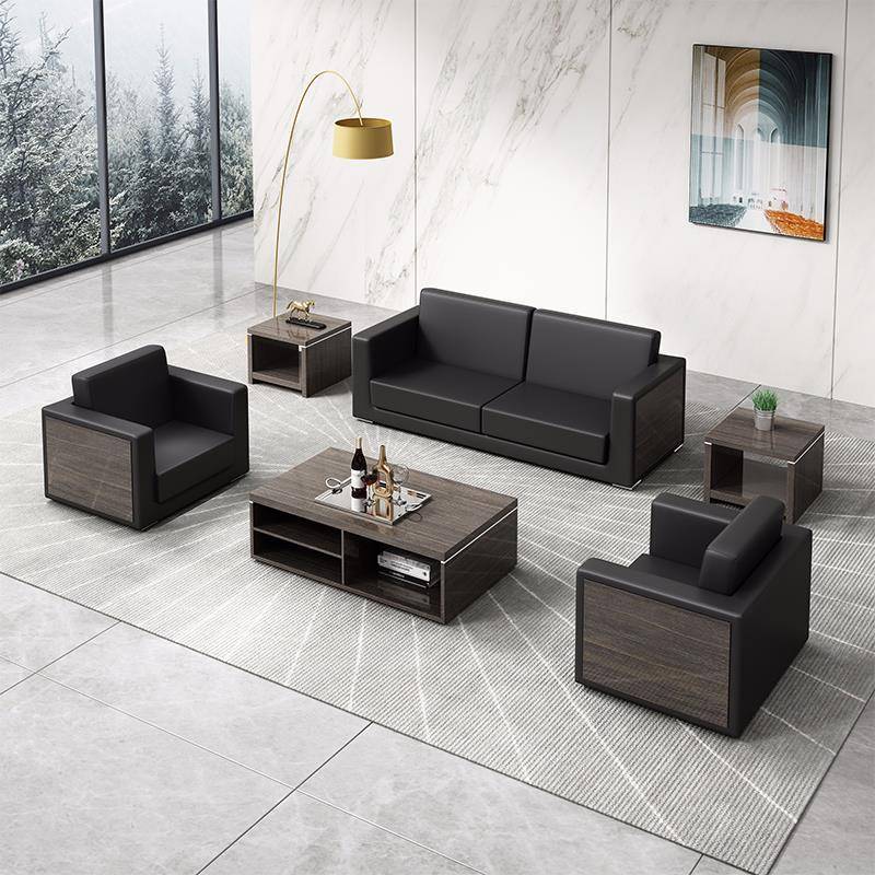 办公室沙发茶几组合套装简约现代接待室会客休息区商务办公沙发