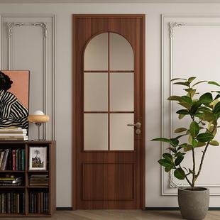 卫生间铝合金仿古木门复古上海老钢窗平开门阳台厨房玻璃厕所门