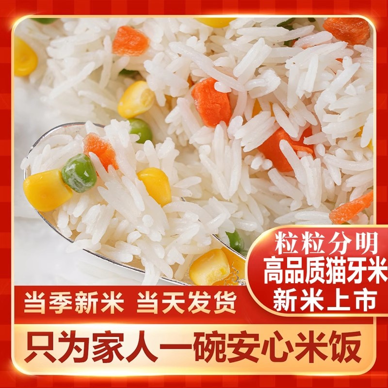 正宗的猫牙米5斤装超长粒香米