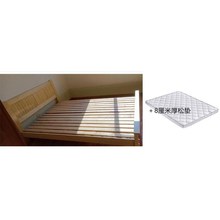 .北京全实木床原木无漆简约经济型双人单人松木床加厚床板北京送