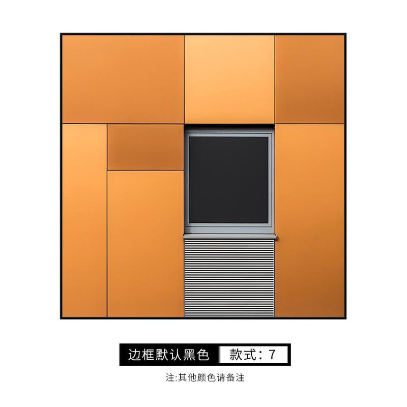 沙发三联正方形挂画建筑抽象艺术挂画客厅装饰画背景墙壁画餐厅画图片