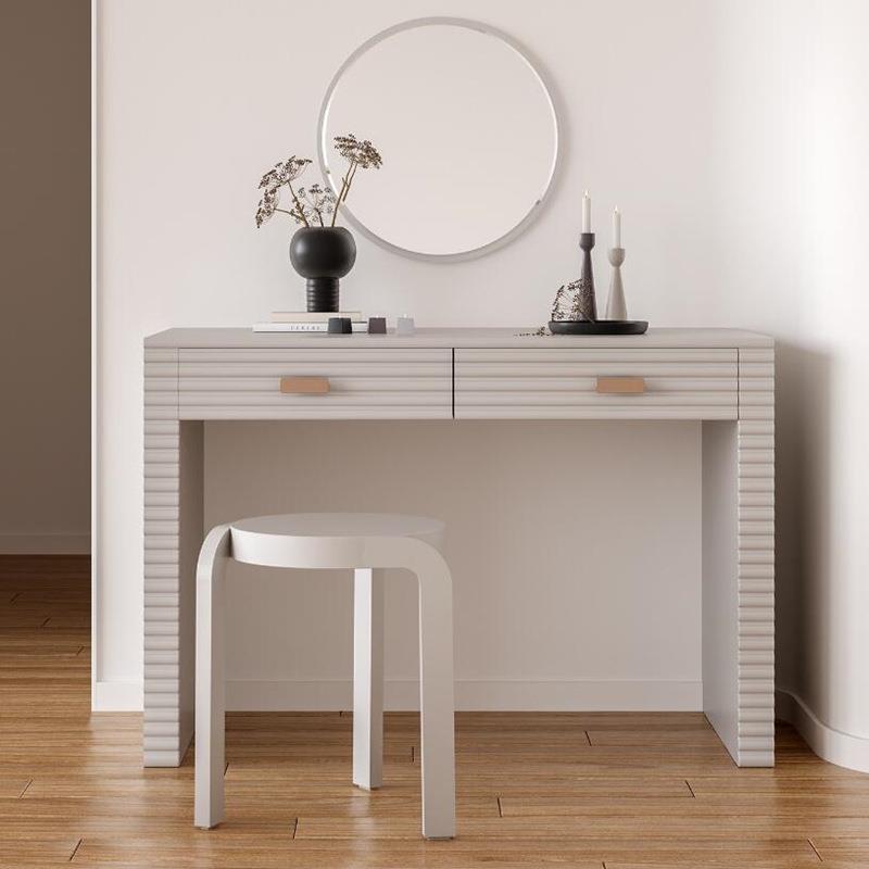 白色钢琴烤漆梳妆台网红卧室书桌化妆桌梳妆桌大小户型办公桌整装