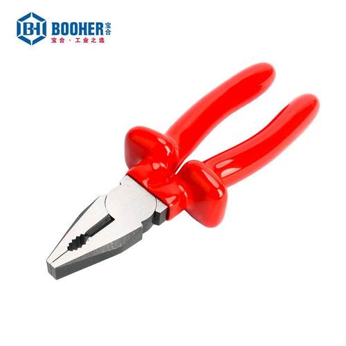 宝合绝缘钢丝钳德国VDE认证浸塑型老虎钳子工具6-8英寸