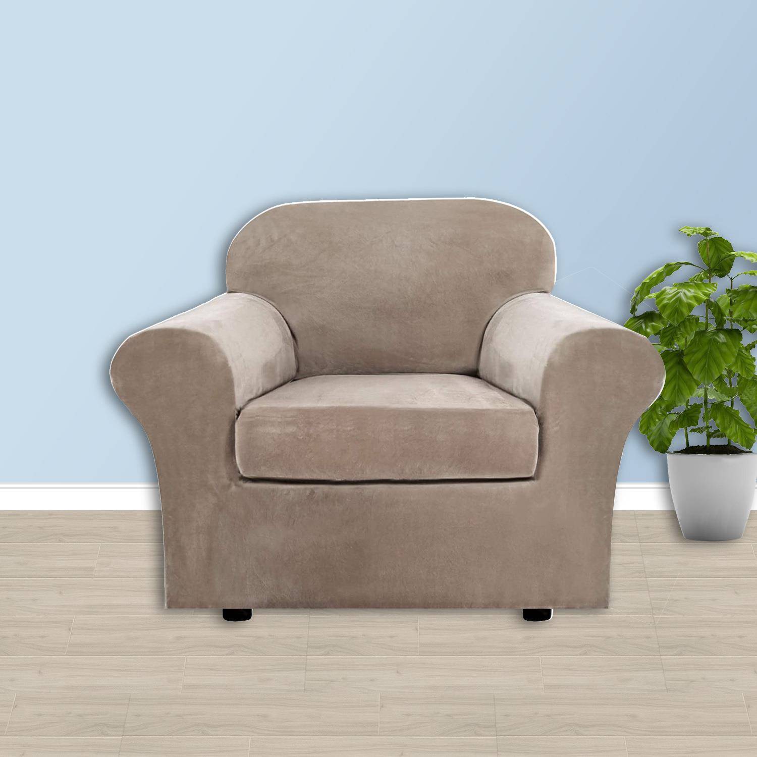 超柔天鹅绒全包弹力沙发套加厚垫套布艺单人分体2片沙发套罩