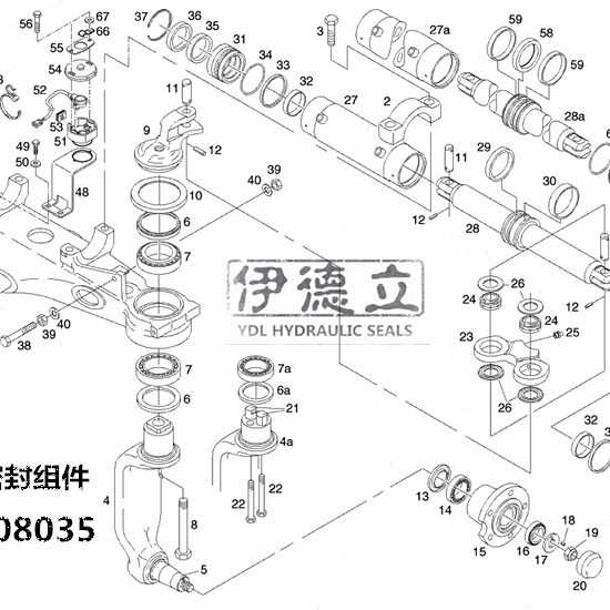0（65E林德60-转09E83）300-35mm杆36密封件油封叉车020径E25缸向