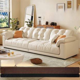 云朵真皮沙发客厅北欧轻奢小户型新款 现代简约奶油风羽绒皮艺沙发