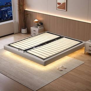 酒店无床头床架排骨架榻榻米简约现代实木床无靠背钢木床悬浮床